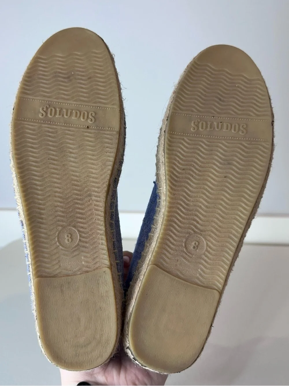 Soludos Mary Matson Blue Yellow Summer Sunshine Espadrille Shoes Size 8